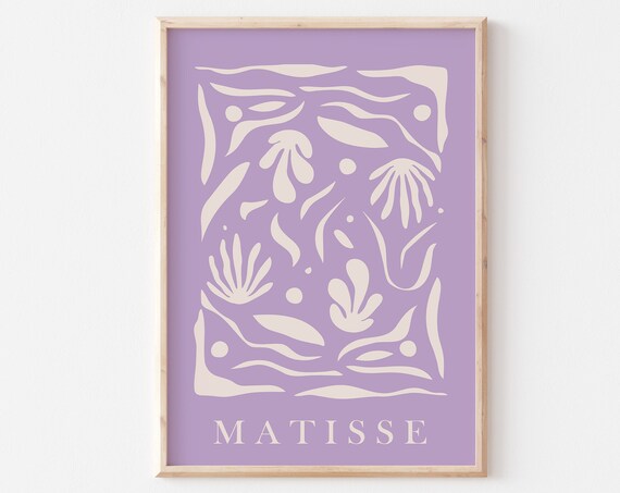 Matisse Lilac Purple Organic Cut Out Shapes Abstract Art Poster