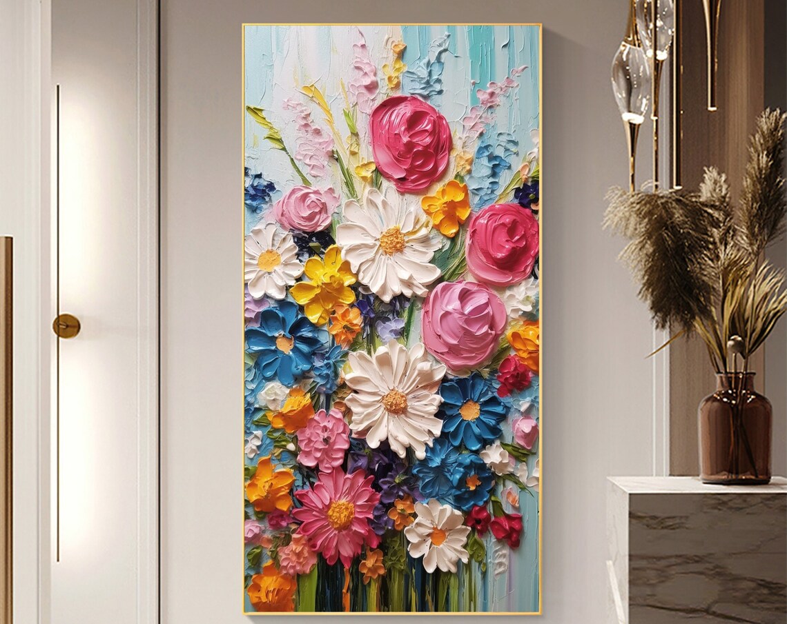 Abstract Flower Oil Painting, Modern Floral Art Print