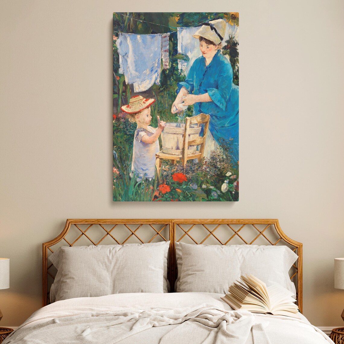 Laundry Le Linge, Manet 1875 Impressionist Painting - Image 2