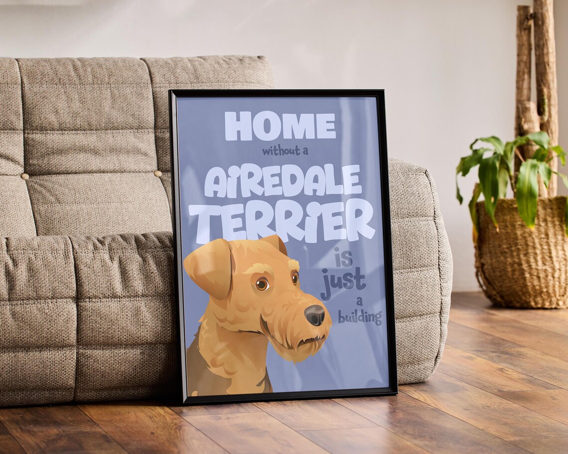 Airedale Terrier Art Print, Dog Lover Gift