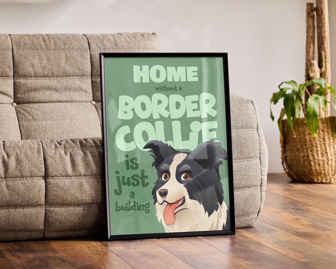 Border Collie Art Print, Cute Dog Lover Gift