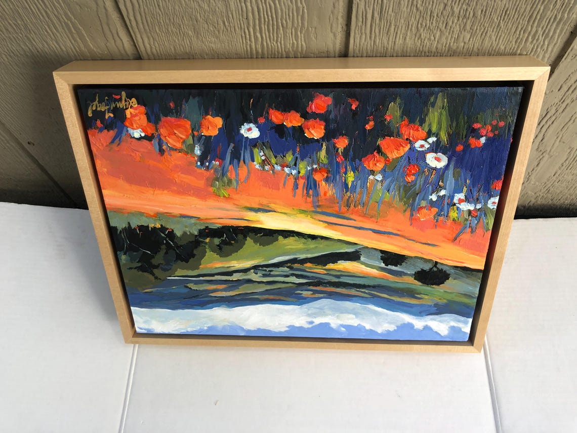 California Poppy Fields Vibrant Wildflower Hills Landscape Poster - Image 3