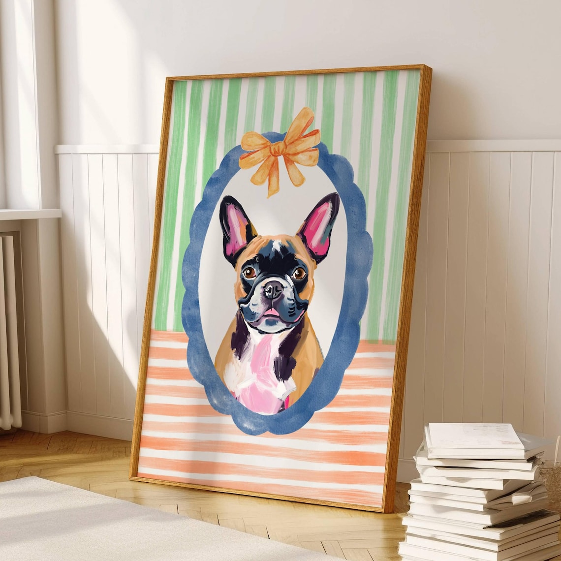 Whimsical Dog Watercolor Art Print, Dorm Decor