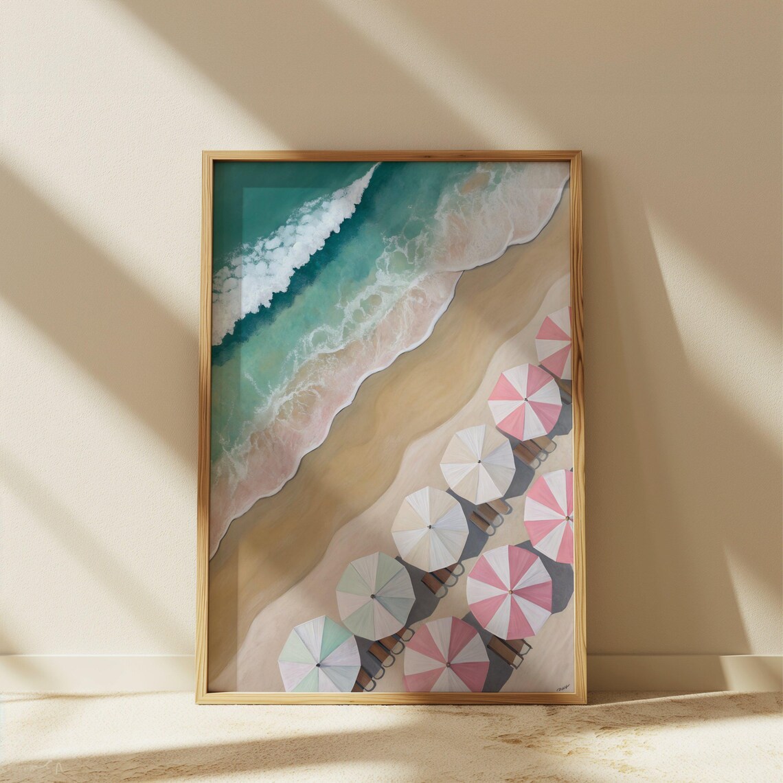 Coastal Oyster Shell Painting, Beach Room Decor