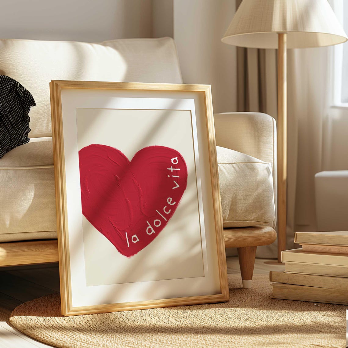 La Dolce Vita Red Painted Heart Romantic Italian Decor Poster
