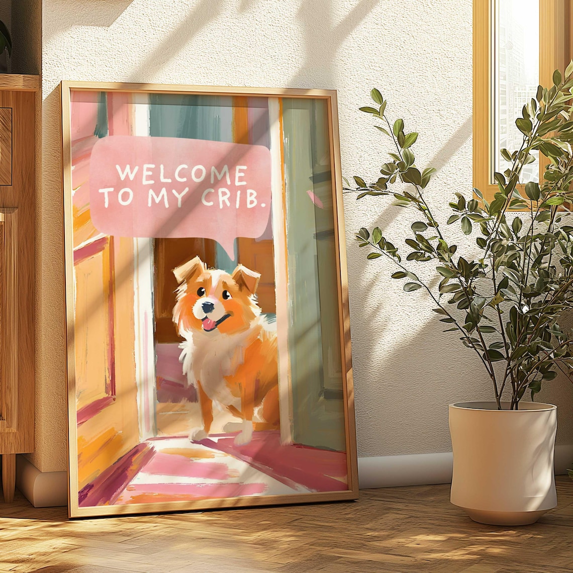 Funny Dog Welcome To My Crib Art Print