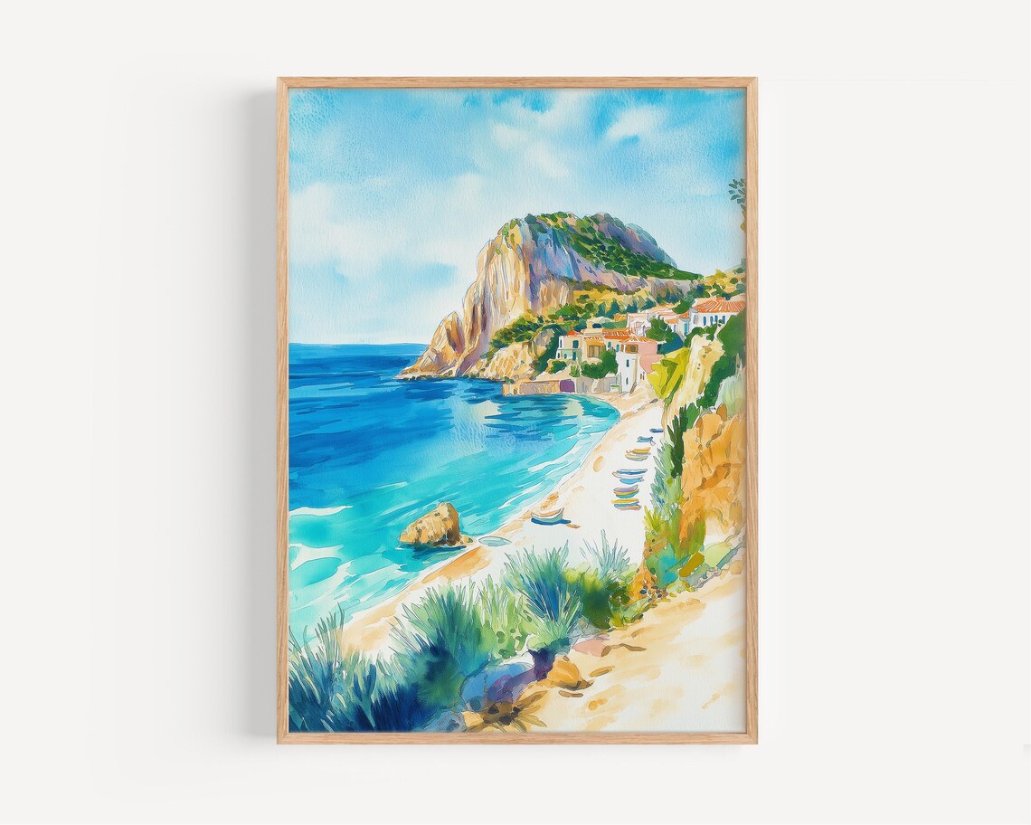Zakynthos Watercolor Painting, Greece Travel Poster