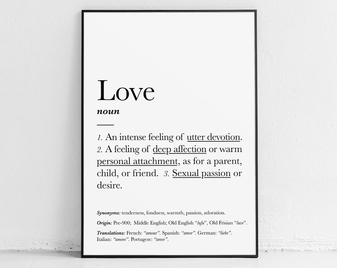 Love Definition, Personalized Valentine Gift for Him