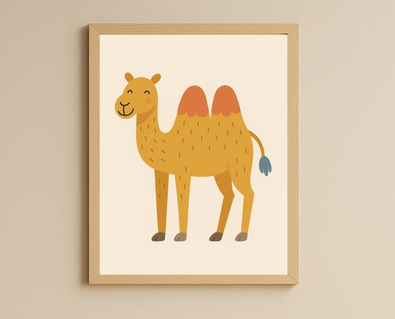 Camel Wall Art Cute Desert Animal Nursery Decor Gender Neutral