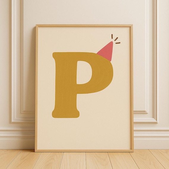 Personalized Letter Print For Kids Room Party Hat