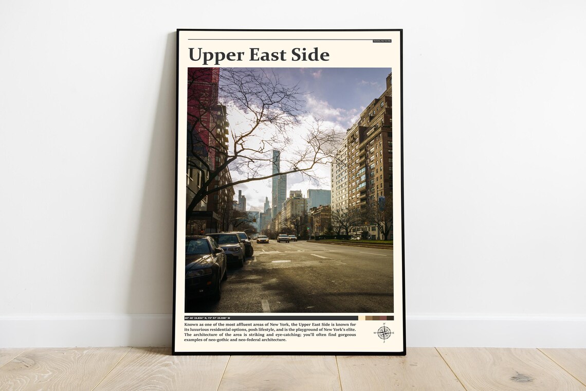 Upper East Side Manhattan Street With Classic Buildings Poster
