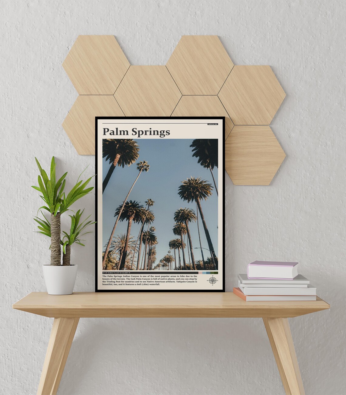 Palm Springs Tall Palms Desert Escape California Travel Poster - Image 3