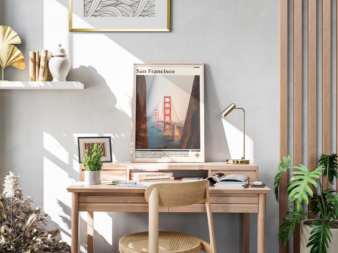 San Francisco Golden Gate Bridge Through Trees Photography Poster - Image 4