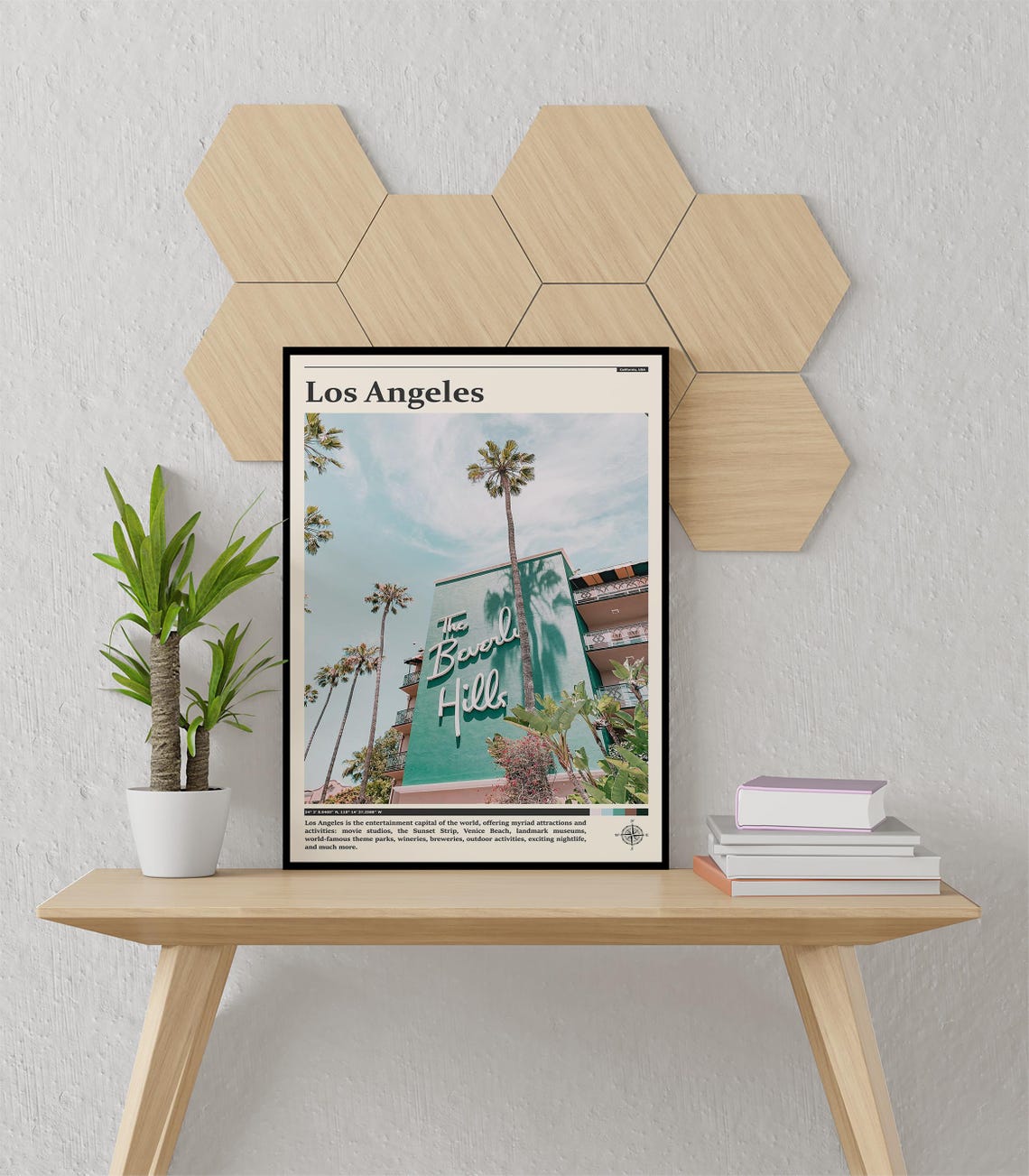 Los Angeles Beverly Hills Hotel Palms California Travel Poster - Image 3
