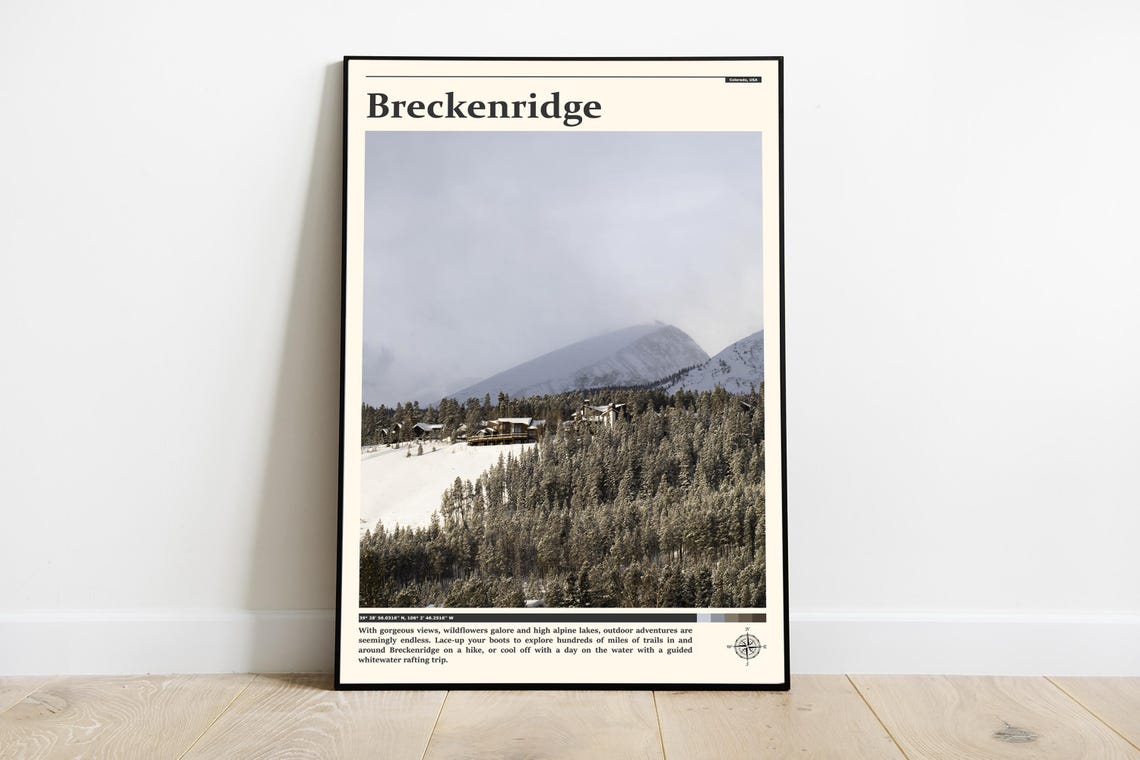 Breckenridge Snowy Pines Mountain Slopes Winter Photo Poster