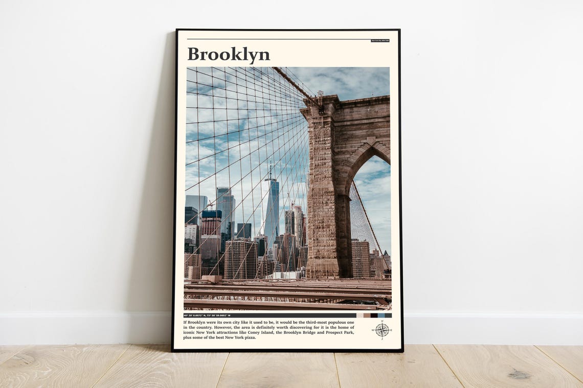 Travel Photography Brooklyn Print Brooklyn Wall Art Brooklyn Poster Brooklyn Photo New York City Poster Print New York Wall Art