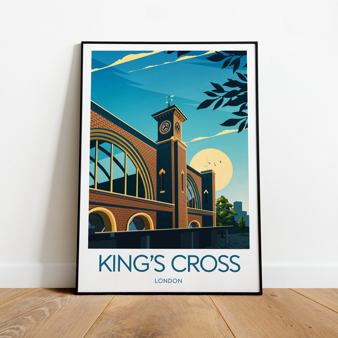 King's Cross London Station Arches at Golden Hour Sunset Poster