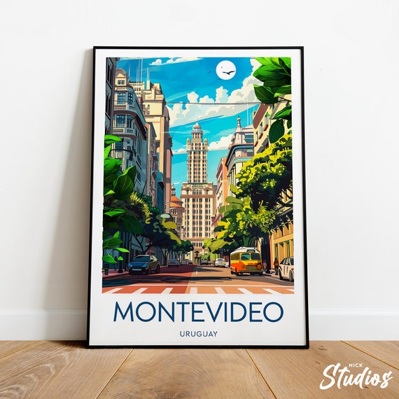 Montevideo Travel Print Uruguay Montevideo Poster Montevideo Artwork Montevideo Poster Montevideo Uruguay Prints And Frames