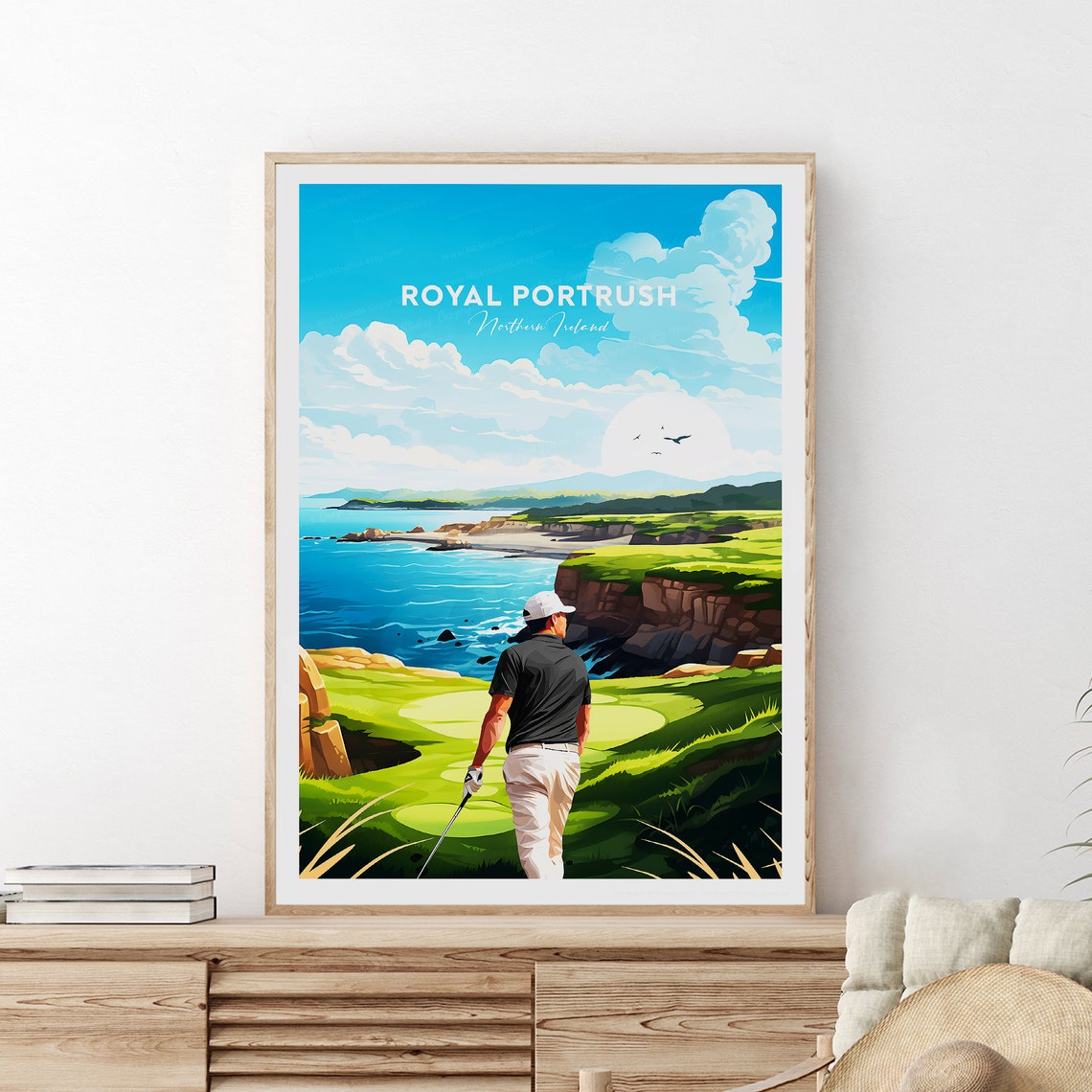Royal Portrush Northern Ireland Coastal Links Golf Travel Poster - Image 2