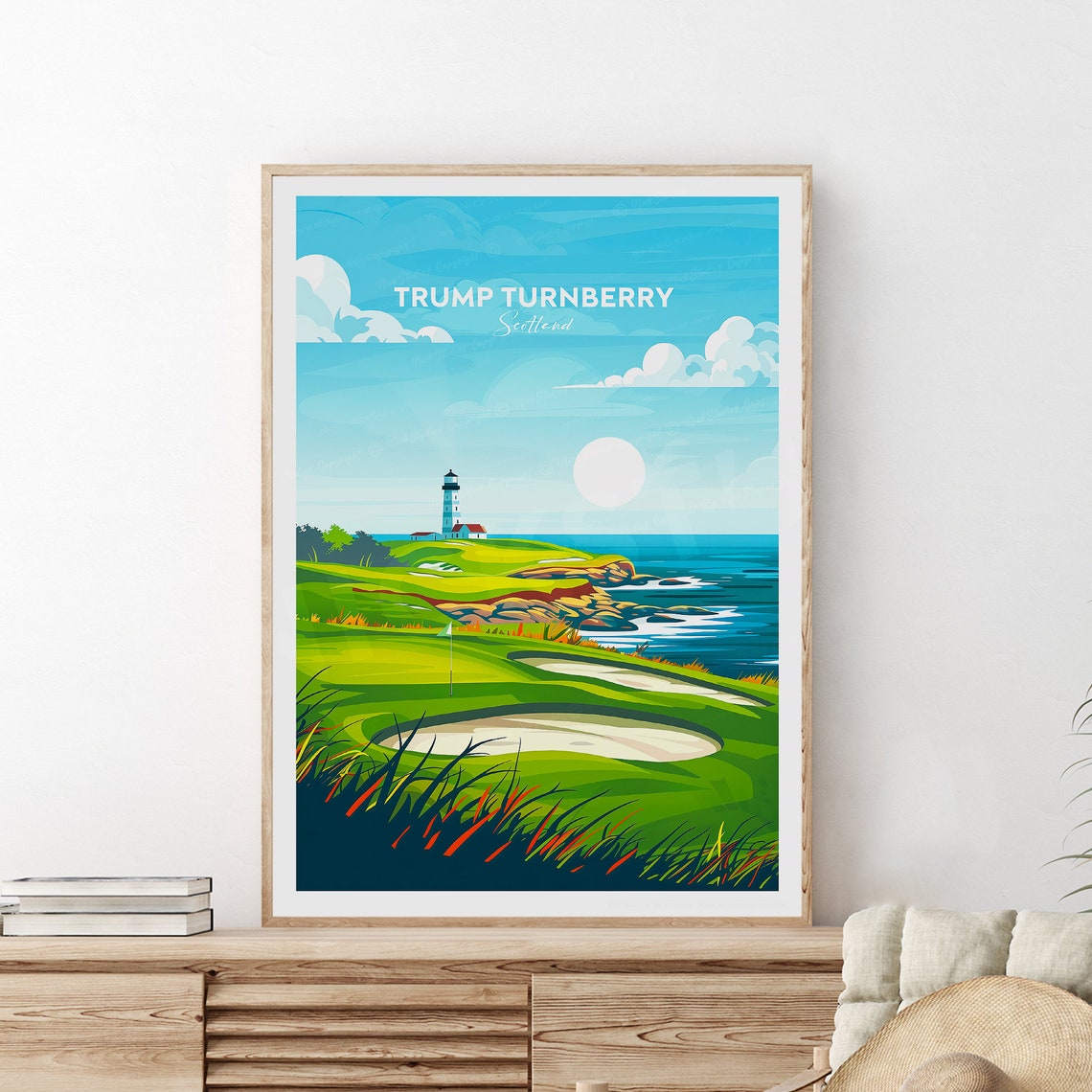 Trump Turnberry Scotland Links Golf Course Lighthouse Travel Poster - Image 2