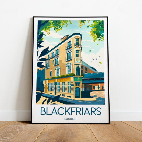 Blackfriars Travel Print London London Poster London Blackfriars Print London Pub Poster Wedding Gift Birthday