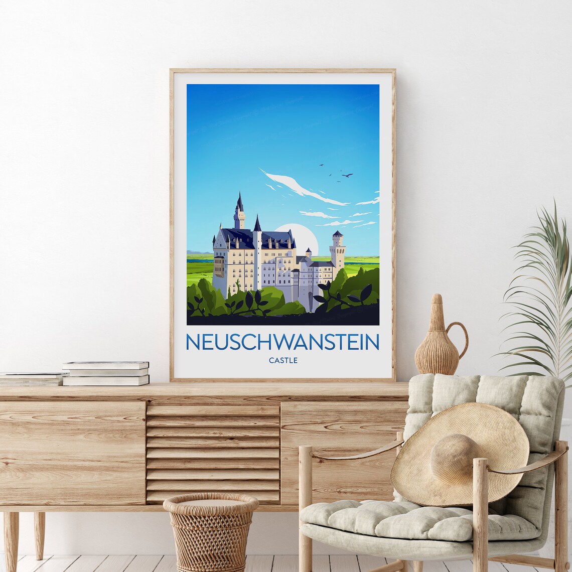 Neuschwanstein Castle Bavaria Fairy Tale Palace Travel Poster