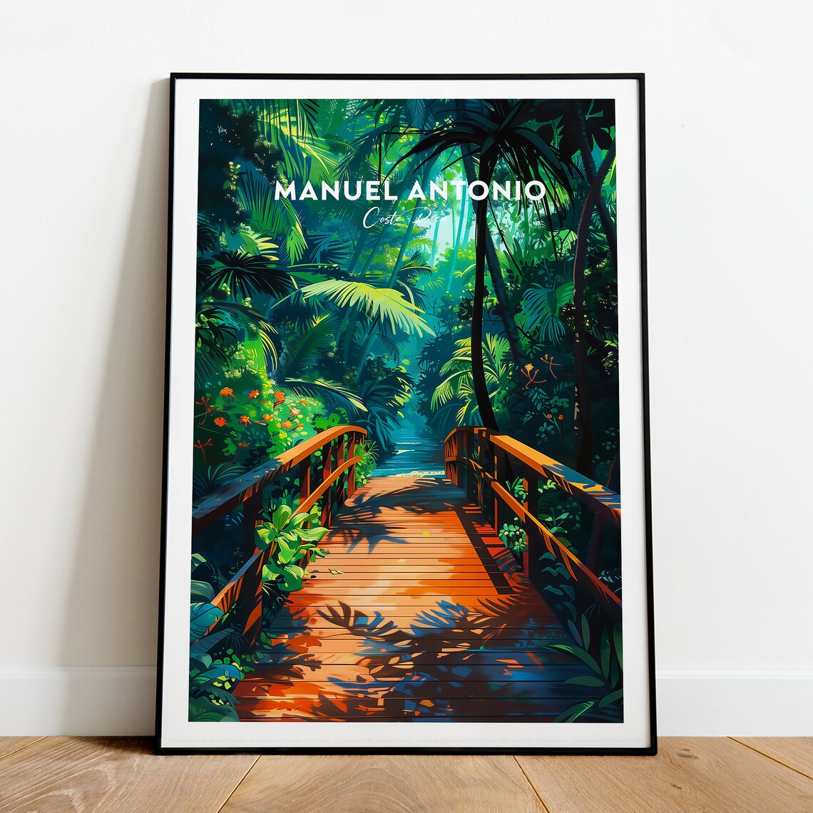 Manuel Antonio Costa Rica Jungle Boardwalk Vintage Travel Poster