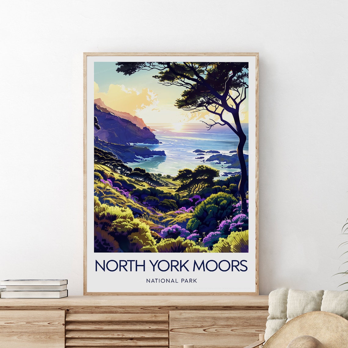 North York Moors National Park Sunset Cliffs Moorland Poster