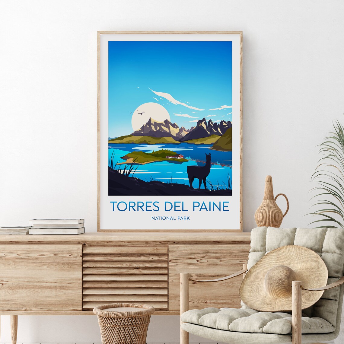 Torres Del Paine Patagonia Lake Mountain Peaks Travel Poster - Image 2