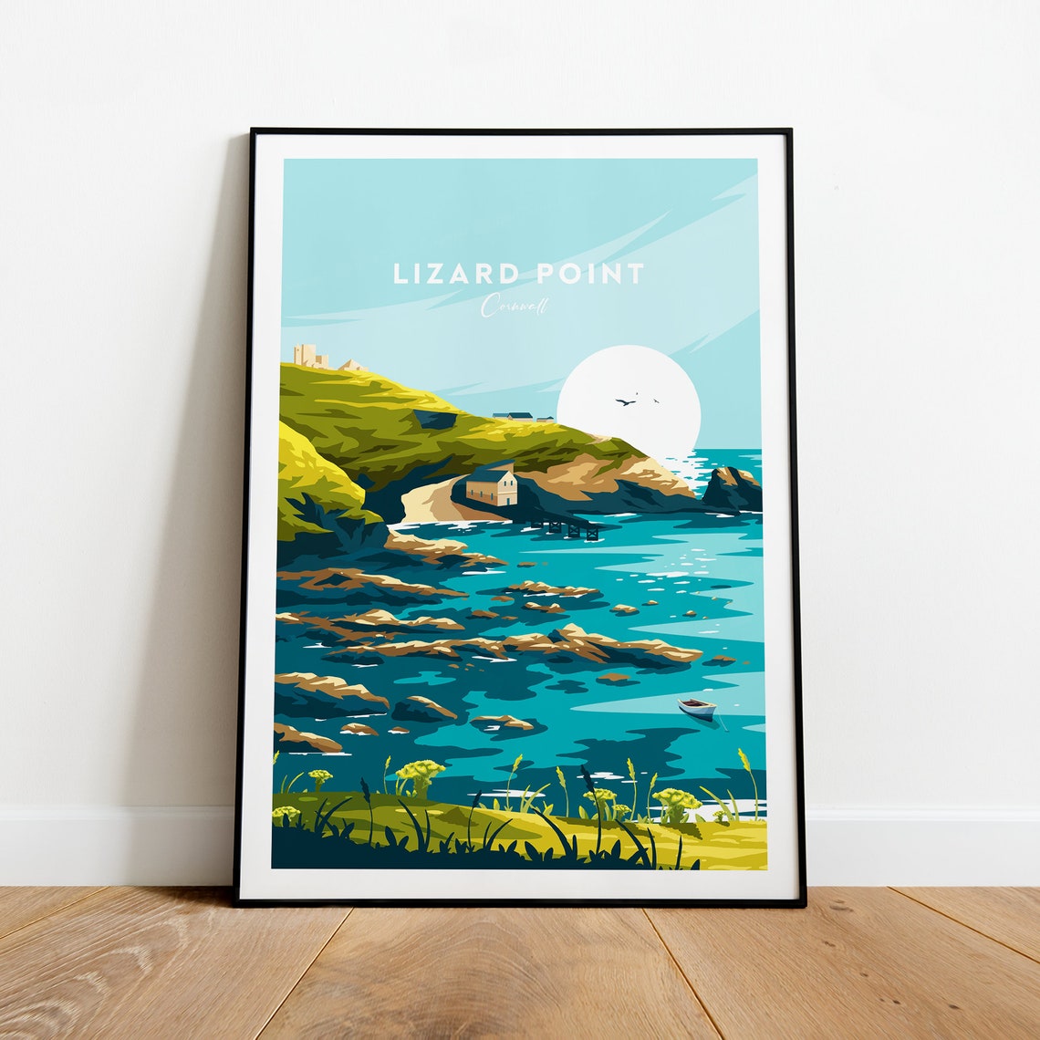 Lizard Point Cornwall Rocky Coast Lifeboat Cove Travel Poster