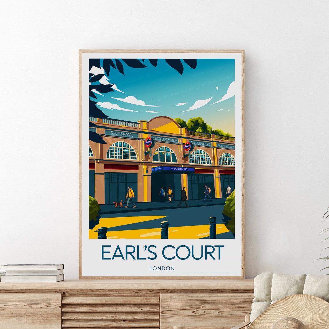 Earl's Court London Underground Station Retro Travel Wall Art