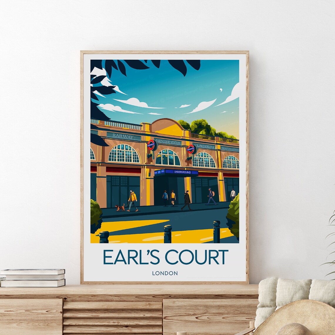 Earls Court Travel Print London London Underground Earls Court Print Earls Court Artwork Tube Station Wedding Gift