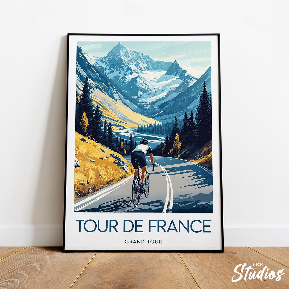 Tour De France Print Grand Tour Tour De France Poster France Cycling Poster Cycling Print Cycling Wall Art Wedding Gift