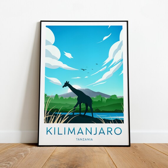 Kilimanjaro Travel Print Tanzania Tanzania Print Kilimanjaro Poster Wedding Gift Birthday