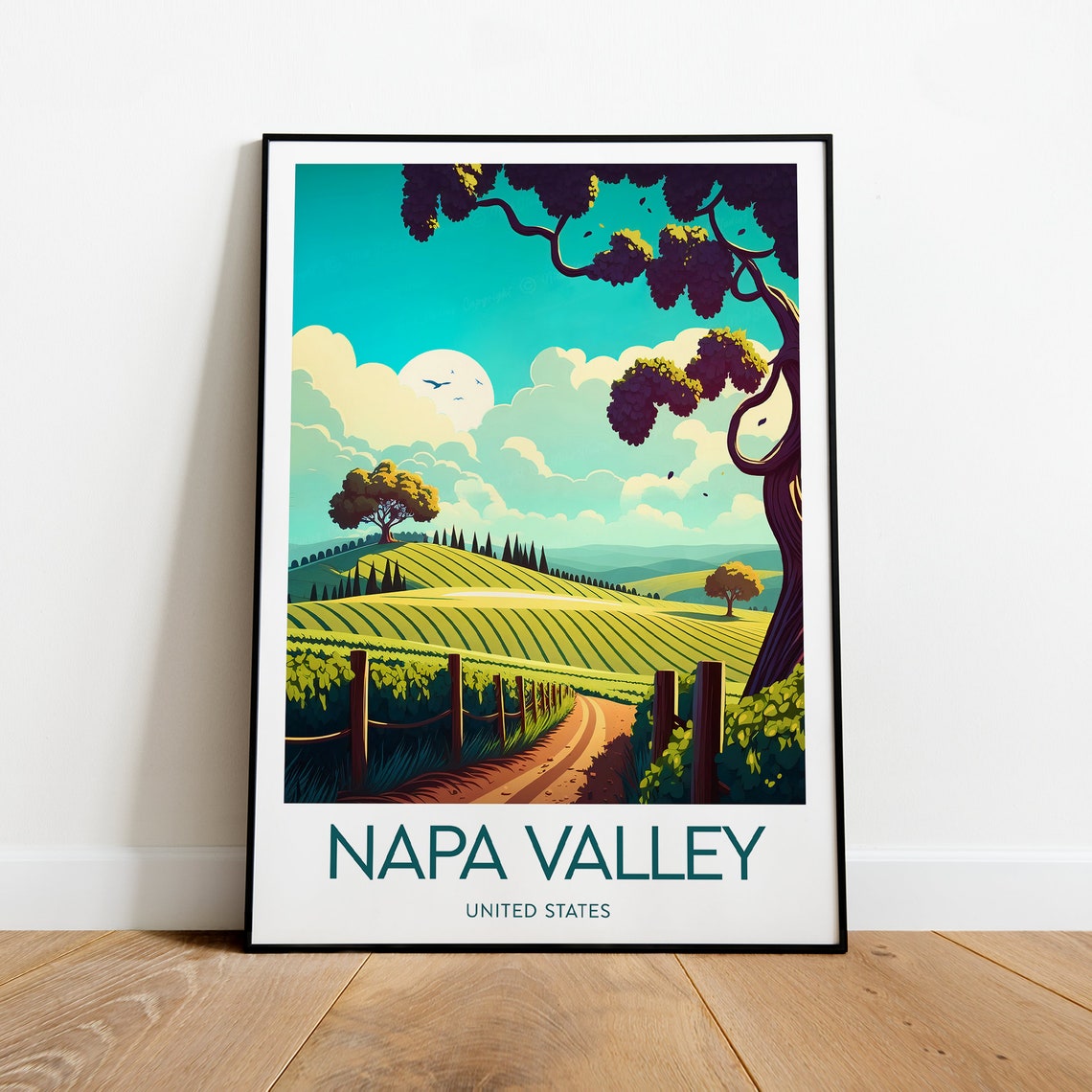 Napa Valley California Vineyard Rolling Wine Country Hills Poster