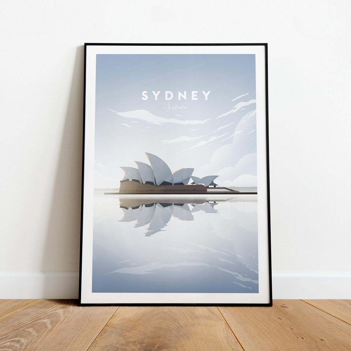 Sydney Australia Opera House Harbour Reflection Travel Poster