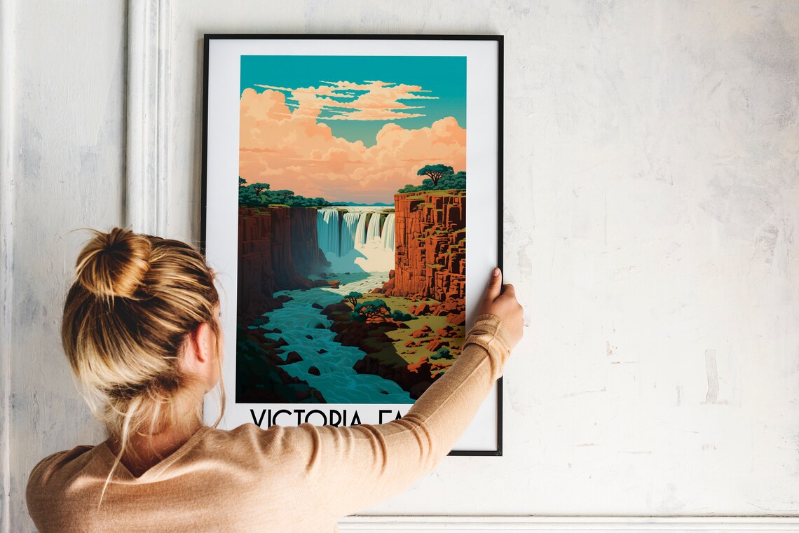 Victoria Falls Travel Poster, Africa Landscape Art - Image 2
