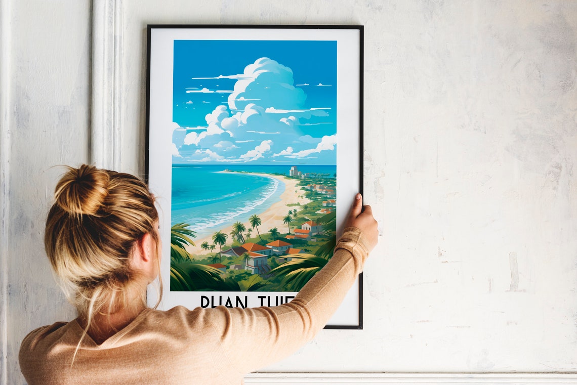 Phan Thiet Vietnam Tropical Beach Coastline Palm Paradise Poster - Image 2