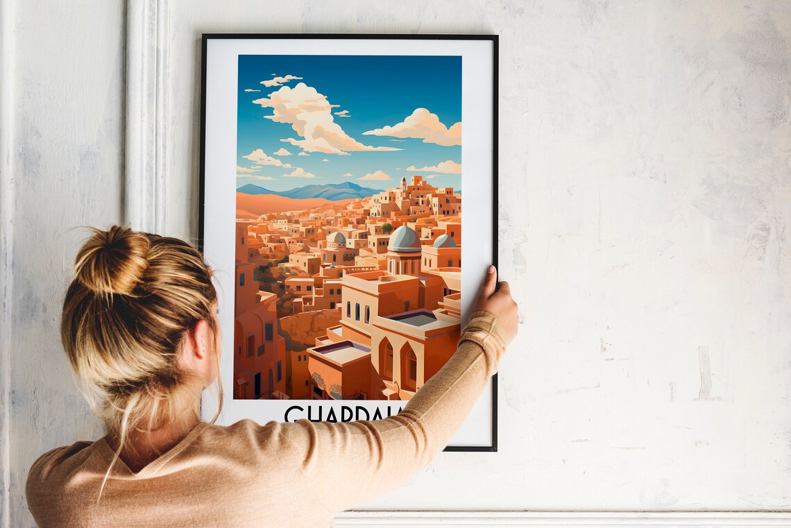 Ghardaia Domed Old Town Desert Oasis Valley Algeria Travel Poster - Image 2