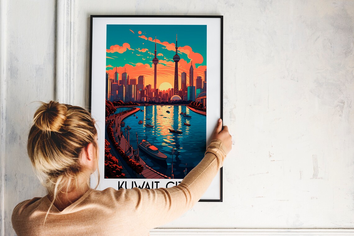 Kuwait City Travel Poster, Middle East Home Decor - Image 2