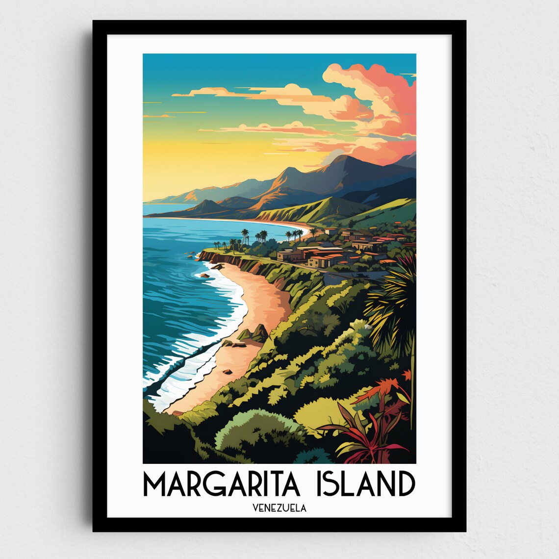 Margarita Island Travel Poster, Venezuela Painting