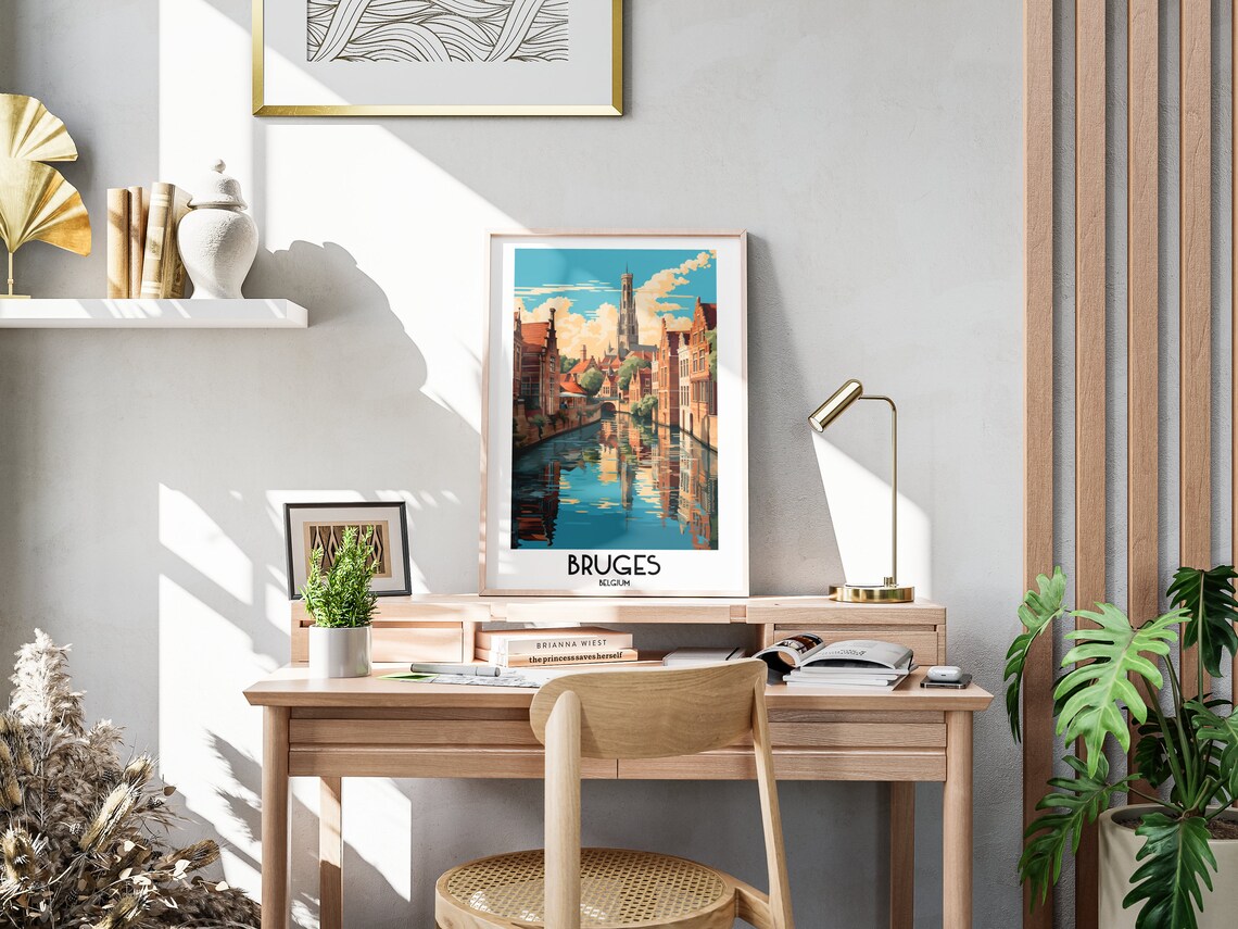 Bruges Travel Poster, Belgium Home Decor Print - Image 3