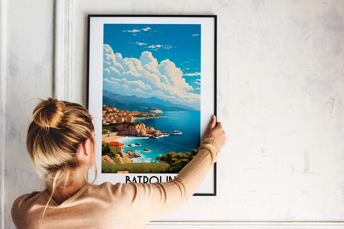 Batroun Lebanon Coastal Town Sea Cliffside Travel Art Poster - Image 2