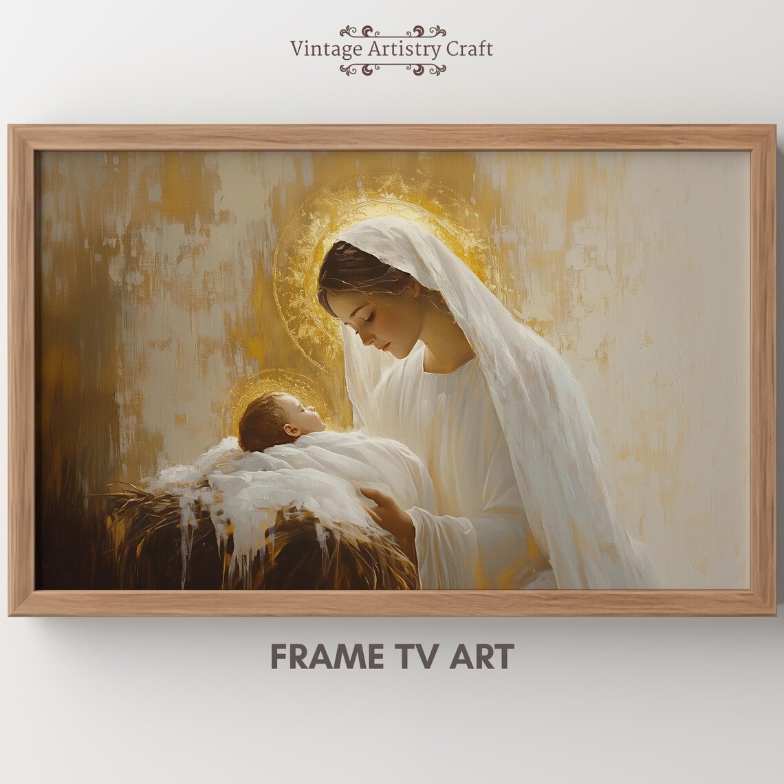 Madonna And Child Holy Infant Golden Halo Sacred Christmas Poster