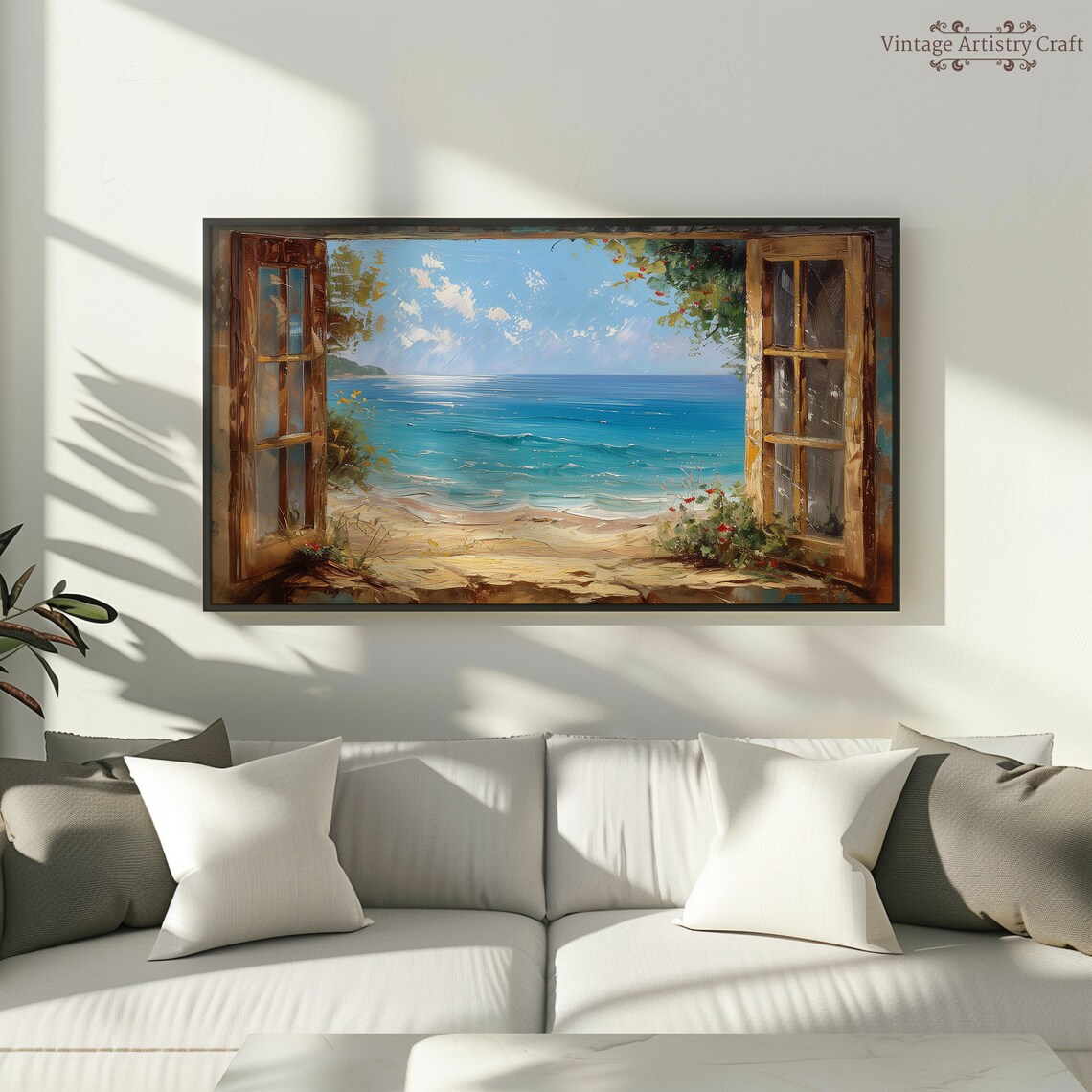 Vintage Seaside House View Travel Poster - Image 7