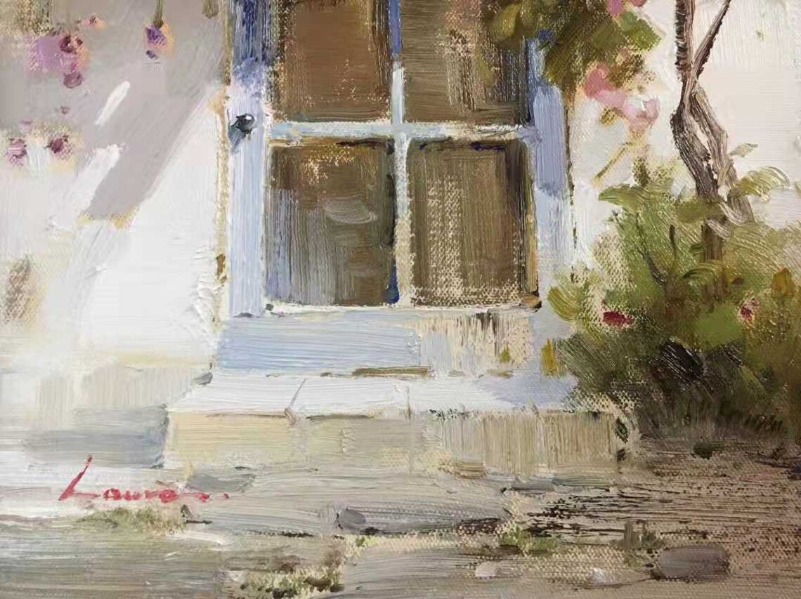 Flower Street View - Oil Painting - Image 2