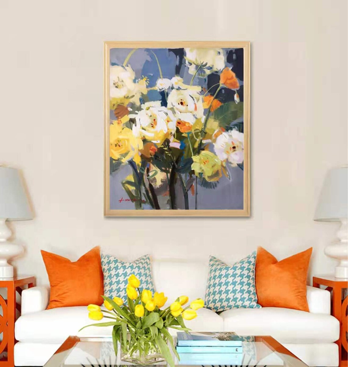 Abstract Flowers - Acrylic Style Art Print - Image 2