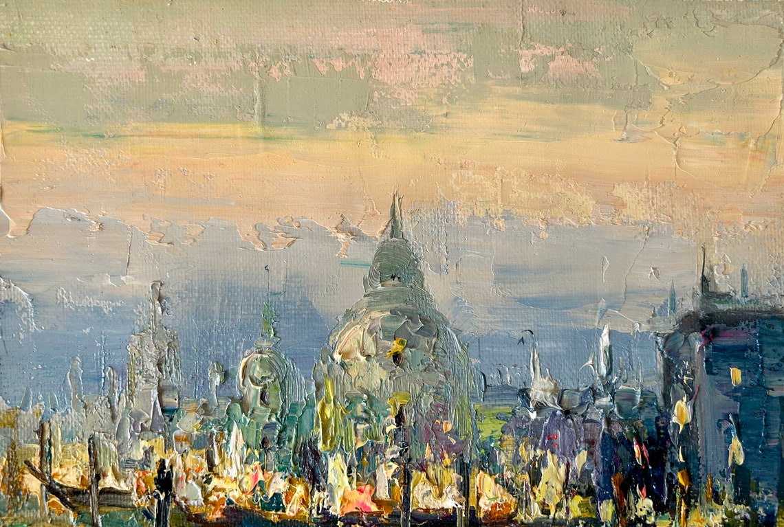 Venice Grand Canal Gondolas Salute Basilica Sunset View Poster - Image 3