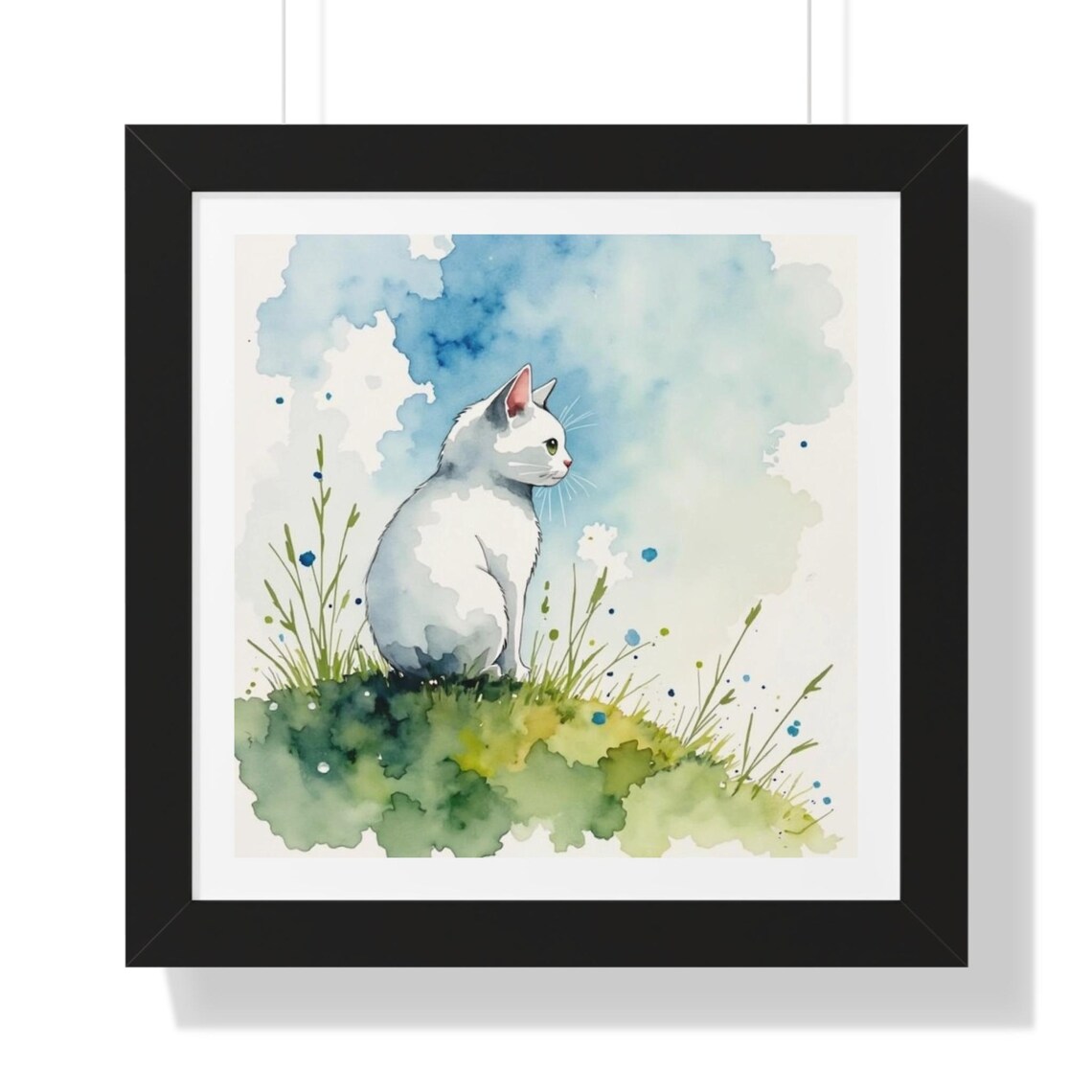 Whimsical Cat Poster, Nature Inspired Decor