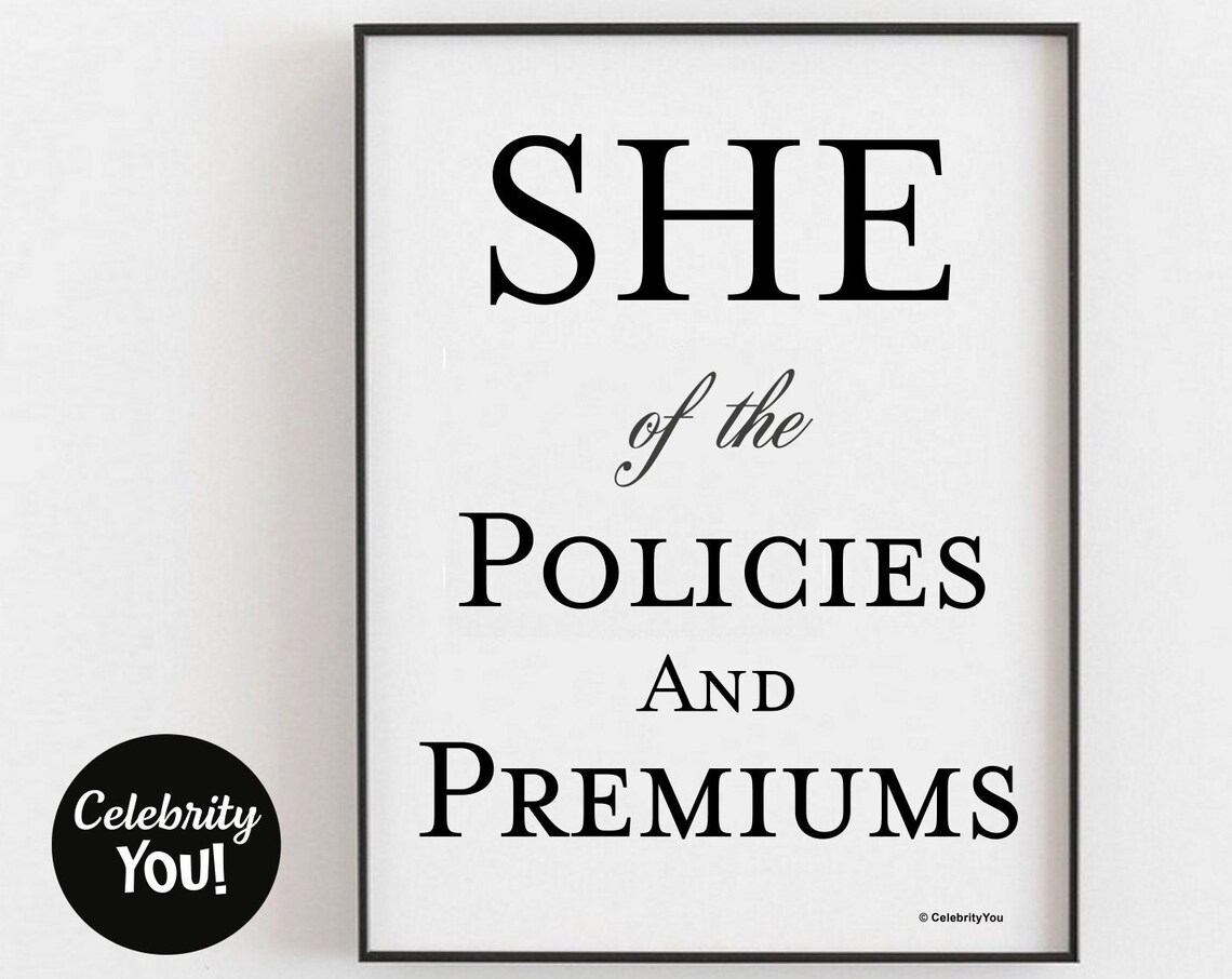 Insurance Agent Office Decor Funny Woman Desk Print